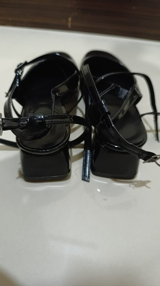 Siyah Blok Topuklu Kadın Klasik Ayakkabı - Görsel 3