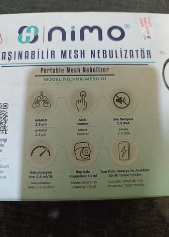 Nimo Taşınabilir Mesh Nebulizatör - Görsel 2