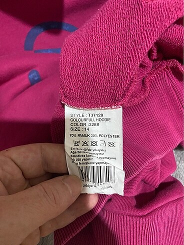 13-14 Yaş Beden pembe Renk Sweatshirt
