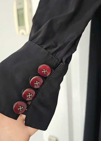 44 Beden siyah Renk Düğmeli Siyah Uzun Kadın pardesü