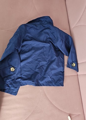 Düğmeli Erkek Çocuk Mavi Ceket trençkot - Görsel 5