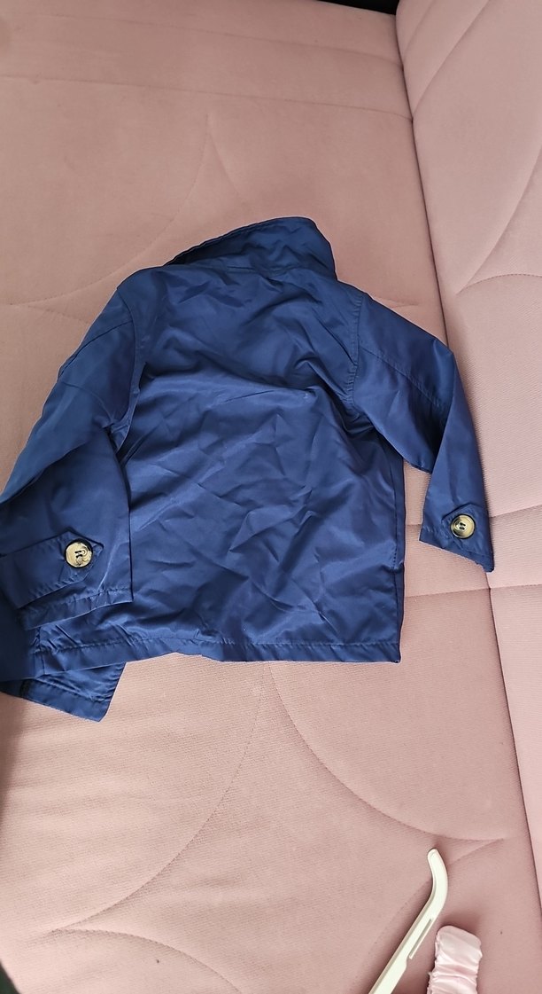 Düğmeli Erkek Çocuk Mavi Ceket trençkot - Görsel 5