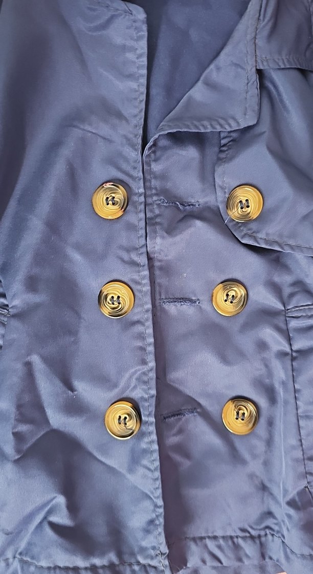 Düğmeli Erkek Çocuk Mavi Ceket trençkot - Görsel 4