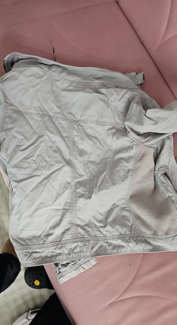 Gri Kadın Keten Fermuarlı Ceket - Görsel 5