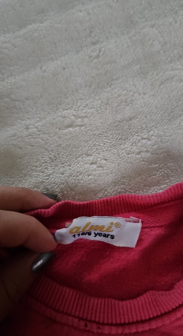 Kız Çocuk Renkli Baskılı Pembe Sweatshirt - Görsel 2