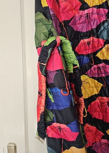 Kadın Çok Renkli Uzun Fermuarlı Şişme Yelek - Görsel 3