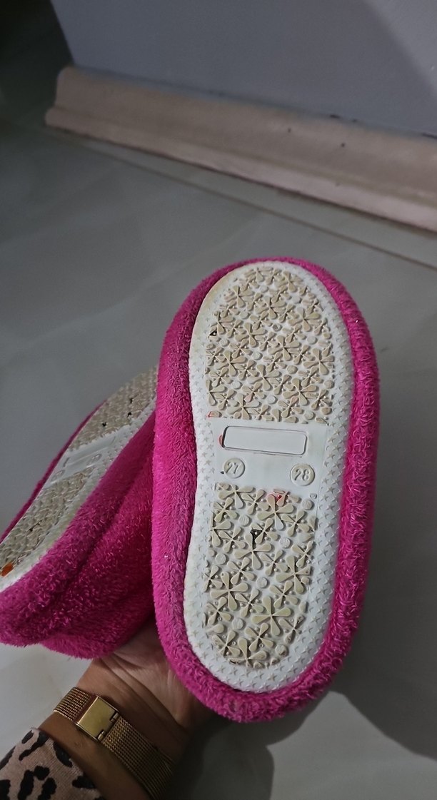 Nakışlı Kız Çocuk Sıcak Terlik Pembe - Görsel 3