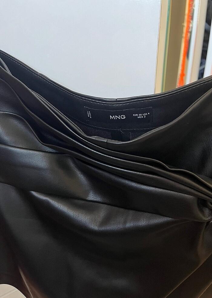 Mango deri şort etek - Görsel 3