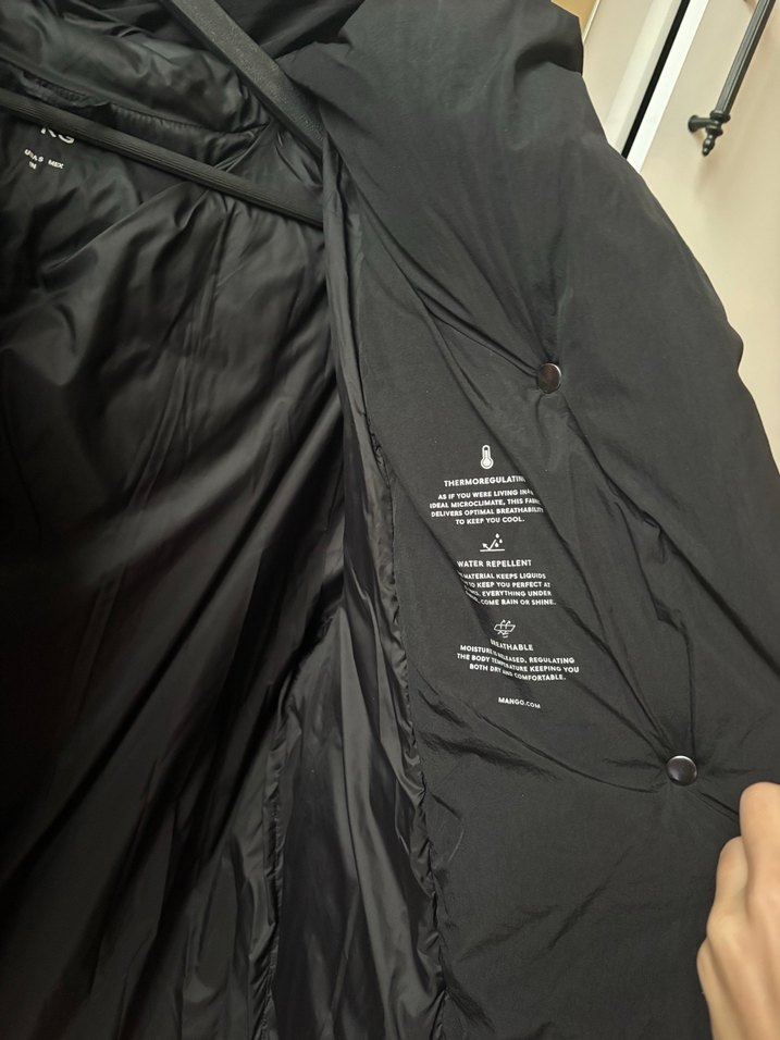 Düğmeli Siyah Midi Kadın Kışlık Mont - Görsel 2