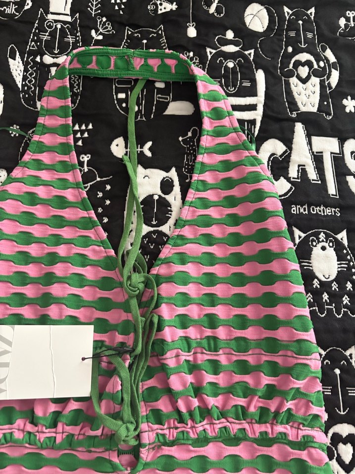 Örgü Halter Yaka Midi Elbise - Görsel 2