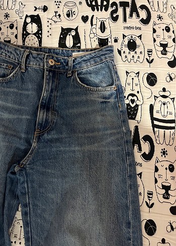 xs Beden mavi Renk Gevşek Kesim Mavi Midi Kot Pantolon