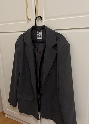 Diğer Sik Gri Tek Dugmeli Blazer Ceket
