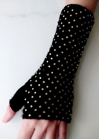 SİYAH,TAŞLI ELDİVEN - Görsel 3