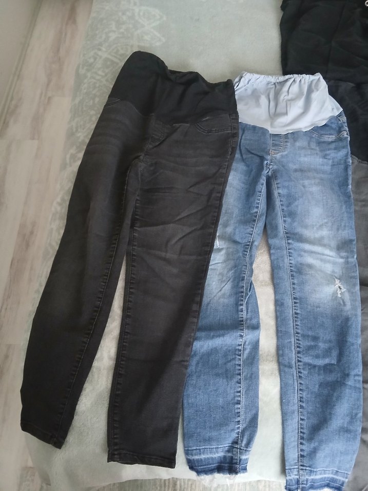 toplu satıs Gri Rahat Kesim Hamile Kot Pantolon - Görsel 2