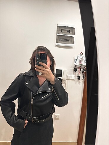 l Beden Zara Crop Deri Ceket