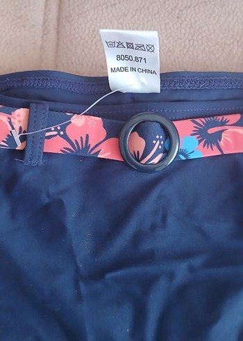 Kemerli Kısa Lacivert Kadın Mayo Altı - Görsel 2