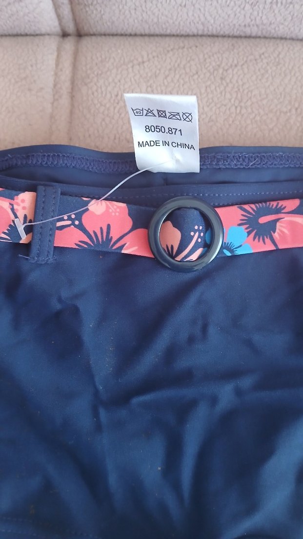 Kemerli Kısa Lacivert Kadın Mayo Altı - Görsel 2