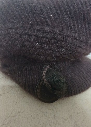 Bohem Tarzı Kahverengi Örgü Kadın Bere - Görsel 6