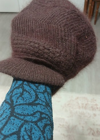 Bohem Tarzı Kahverengi Örgü Kadın Bere - Görsel 2