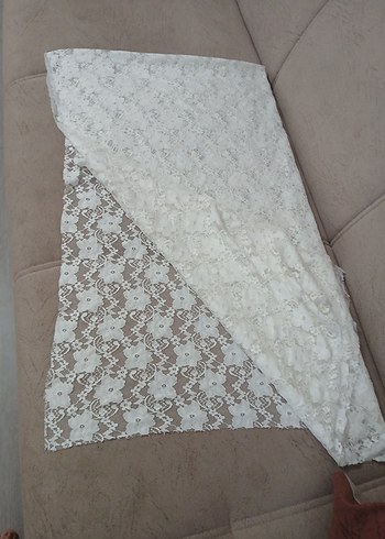 Coach Bej Dantel Detaylı Kadın tül kumaş 170×96cm