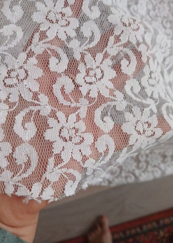 Dantel Detaylı Uzun Beyaz Bohem Kadın Elbise - Görsel 5