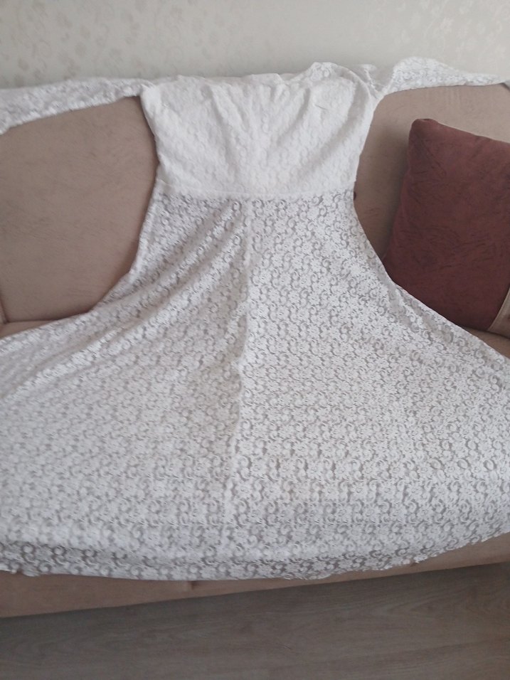 Dantel Detaylı Uzun Beyaz Bohem Kadın Elbise - Görsel 3