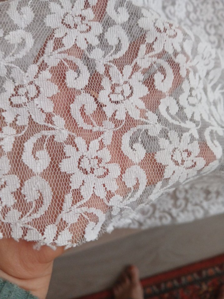 Dantel Detaylı Uzun Beyaz Bohem Kadın Elbise - Görsel 5