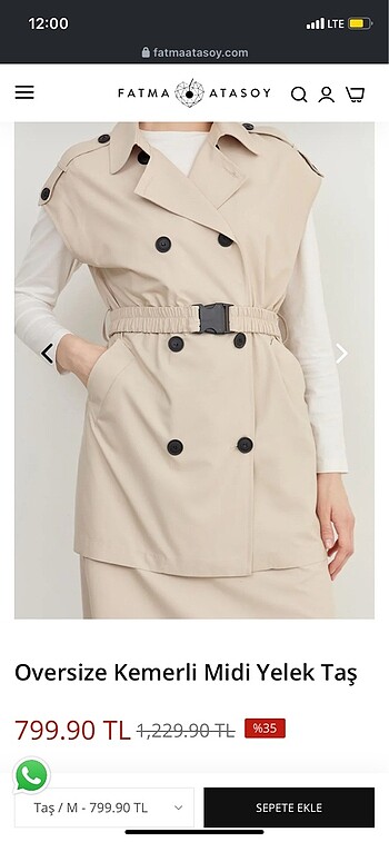 Suud Collection Fatma Atasoy Kemerli Yelek