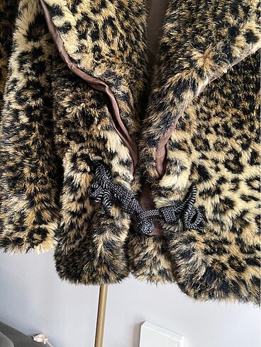 44 Beden Leopar desenli vintage kürk