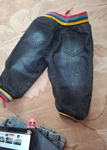 Nakışlı Renkli Kız Çocuk Kot Pantolon - Görsel 4