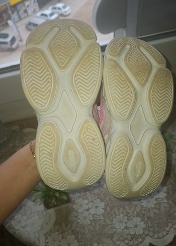 Kız Çocuk Pembe Bağcıklı Cırt Cırtlı Spor Ayakkabı - Görsel 6