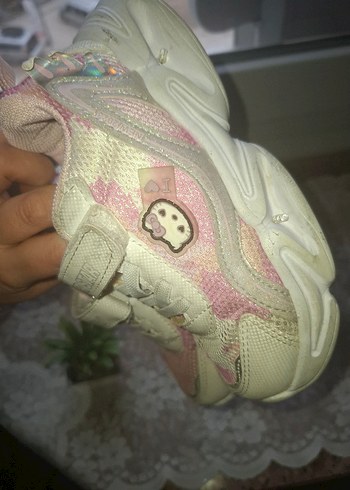 Kız Çocuk Pembe Bağcıklı Cırt Cırtlı Spor Ayakkabı - Görsel 7