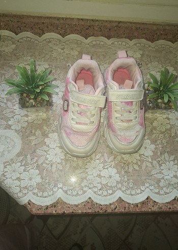 Kız Çocuk Pembe Bağcıklı Cırt Cırtlı Spor Ayakkabı - Görsel 2