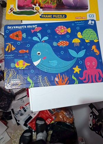 Renkli 24 Parça Okyanus Hayatı Çocuk Yapbozu - Görsel 3