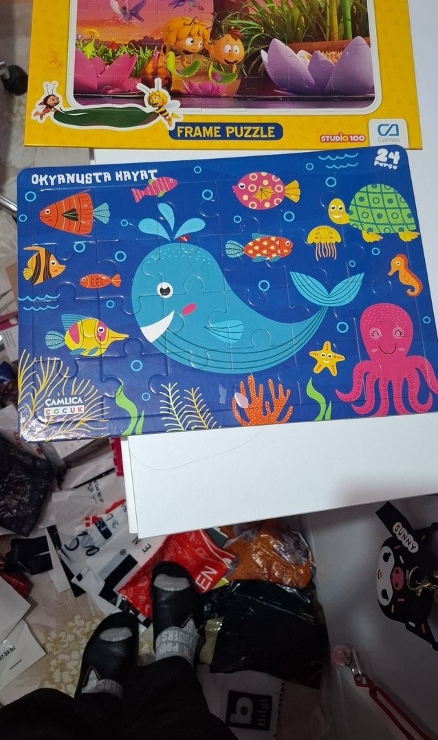 Renkli 24 Parça Okyanus Hayatı Çocuk Yapbozu - Görsel 3