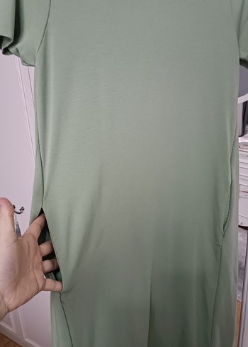 Yeşil Rahat Kesim Uzun Elbise - Görsel 3