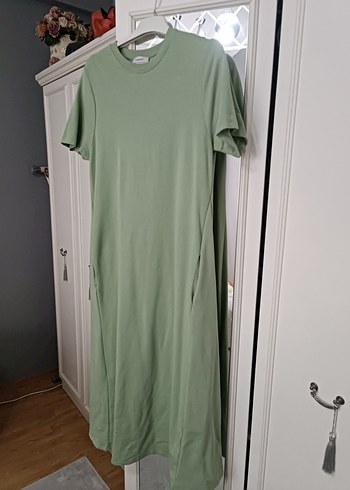 Yeşil Rahat Kesim Uzun Elbise - Görsel 2