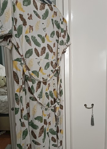 Bohem V Yaka Desenli Hamile Elbisesi - Görsel 3