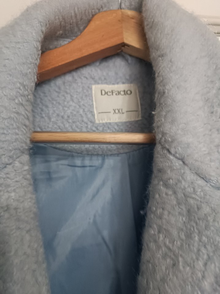 Gri Midi Kadın Düğmeli Kaban - Görsel 3