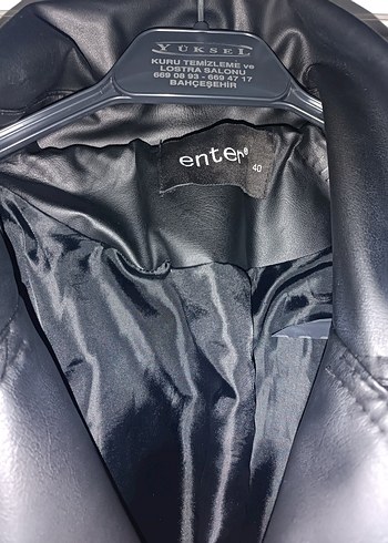 Düğmeli Siyah Deri Kadın Ceket - Görsel 4