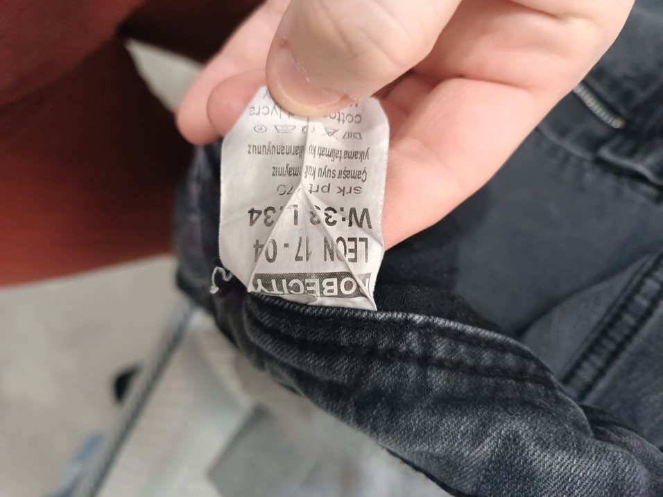 Gri Rahat Kesim Bol Paça erkek Kot Pantolon - Görsel 4