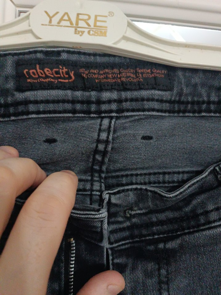 Gri Rahat Kesim Bol Paça erkek Kot Pantolon - Görsel 3