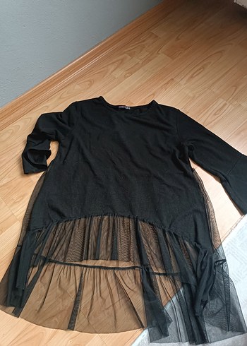 Uzun Kollu Siyah Gotik Tunik