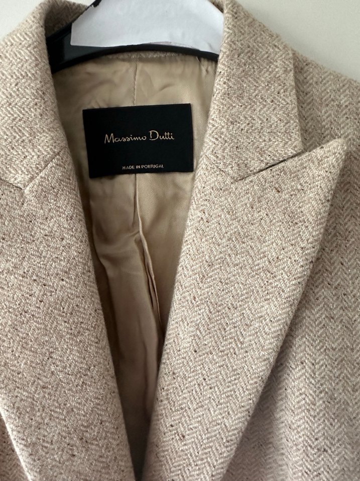 Bej Dokulu Blazer Ceket Massimu — görsel 3/6