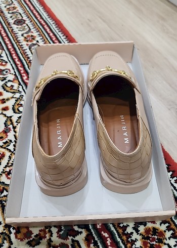 Bej Kadın Tokalı Blok Topuklu Loafer - Görsel 3