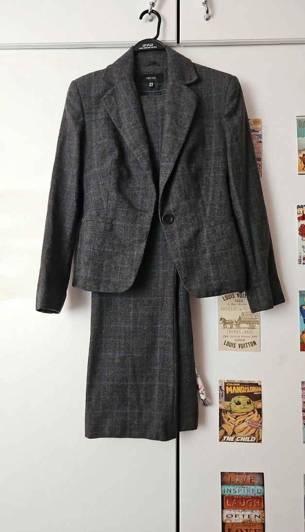 Gri Kadın Blazer Takım - Görsel 2