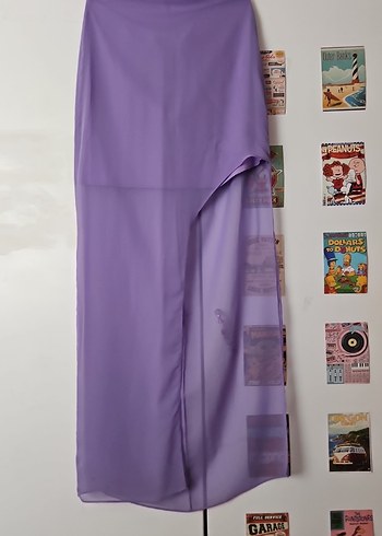 Uzun Kollu Straplez Mor Drapeli Abiye Takım - Görsel 5