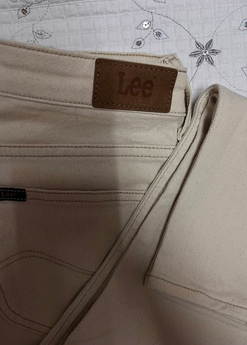 Lee Bej Denim Pantolon