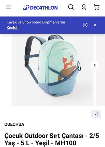 Turkuaz Baskılı Fermuarlı Çocuk Sırt Çantası - Görsel 5