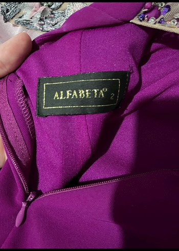 Mor Payetli Uzun Abiye Elbise - Görsel 5